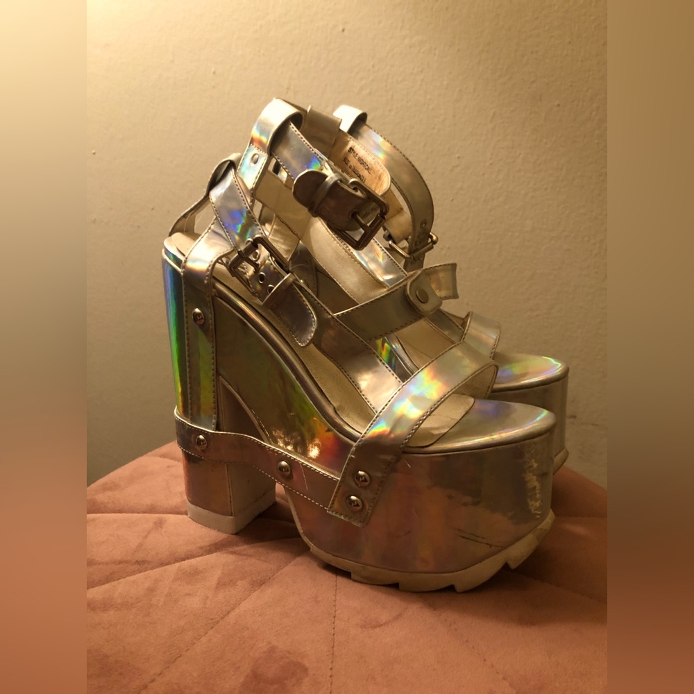 Silver Platform Heels